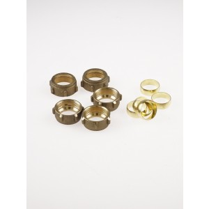 Mutter Ø22 med klämring 5-pack